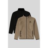 TOMMY LIFE Standart Kalıp Dik Yaka 2li Paket Siyah-Camel Erkek Polar Sweatshirt - 87992