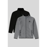 Tommy Life Standart Kalıp Dik Yaka 2li Paket Siyah-gri Melanj Erkek Polar Sweatshirt - 87992 Siyah - Gri