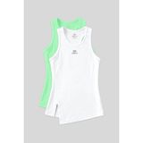 Tommy Life Standart Kalıp O Yaka 2li Paket Beyaz-Neon Yeşil Kadın Spor Atlet - 97256 - Beyaz - Neon Yeşil