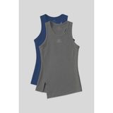 Tommy Life Standart Kalıp O Yaka 2li Paket Indigo-Koyu Gri Kadın Spor Atlet - 97256 - Indigo - Koyu Gri