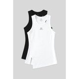 Tommy Life Standart Kalıp O Yaka 2li Paket Siyah-Beyaz Kadın Spor Atlet - 97256 - Siyah - Beyaz