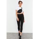 Tommy Life T10BY-93097_01 Siyah Kadın Yüksek Bel Slim Fit Dar Paça Kapri Tayt