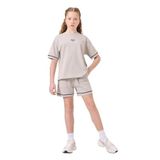 Tommy Life T17KG-75183 Bej Taş Pamuklu Yumuşak Dokulu Standart Fit Basic Kız Çocuk Şort