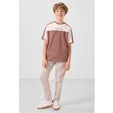 TOMMY LIFE Tarçın Pamuklu Yumuşak Dokulu Oversize Fit Nakışlı Erkek Çocuk T-shirt - 11290