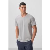 TOMMY LIFE Taş Basic Kısa Kol Standart Kalıp V Yaka Erkek T-Shirt - 87912