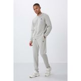 Tommy Life Taş Pamuklu Kalın Içi Tüylü Yumuşak Dokulu Comfort Fit Nakışlı Erkek Eşofman Takım -85265