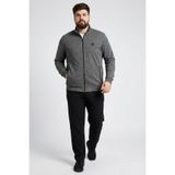 TOMMY LIFE TOMMYLIFE Gri Melanj - Siyah Dik Yaka Battal Büyük Beden Eşofman Takım - 85176, T12ER-85176