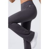 TOMMY LIFE TOMMYLIFE Siyah Esnek Yüksek Bel Spor Performans İspanyol Paça Tayt, T19BY-94686
