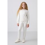 TOMMY LIFE TOMMYLIFE Siyah Pamuklu İçi Tüylü Yumuşak Dokulu Oversize Nakışlı Kız Çocuk Eşofman Takım, T16KÇ-75145
