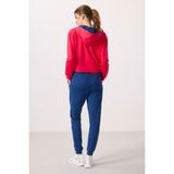 Tommy Life Viva Kırmızı-Parlament Kapüşonlu Fermuarlı Oversize Kadın Eşofman Takım - 95328
