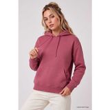 Tommy Life Yaban Gülü Standart Kapüşonlu Kanguru Cepli Basic Kadın Sweatshirt - 97321