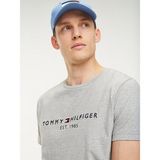 Tommy Sıfır Yaka Erkek T-Shirt - Gri