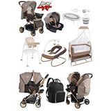 Tommybaby 11 Parça Çeyiz Seti Bebek Arabası,puset,anne Yanı Beşik,anakucağı,mama Sandalyesi,küvettakımı,bebekbakımçantası Kahverengi