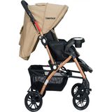 Tommybaby Bej Eagle Gold Alüminyum Lüx Çift Yön Bebek Arabası
