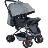 Tommybaby Let's Go Baby Çift Yönlü Tam Kapanır Tente Bebek Arabası Gri