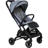Tommybaby Quantum Kabin Bebek Arabası Kabin Boy Bebek Arabası Pedli Katlanabilir Yağmurluk Hediye - Gri