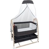Tommybaby Royal Anne Yanı Beşik Tüllü Sepet Beşik Sallanabilir Bebek Beşiği Anne Yanı Beşik - 50x90 - Siyah