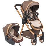 Tommybaby Safir 5'li Set Bebek Arabası Oyun Parkı Çanta Yatak kahverengi