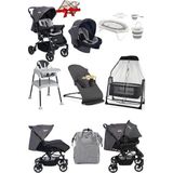 Tommybaby Seyahat Sistem Bebek Arabası Katlanabilir 25 kg Taşıma Kapasitesi ile 12 Parça Set - Gri