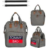 Tommybaby Soft Anne Bebek Bakım Sırt Çantası Termal Biberonlu Bebek Arabası Askı Aparatlı - Füme