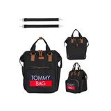 Tommybaby Soft Anne Bebek Bakım Sırt Çantası Termal Biberonlu Bebek Arabası Askı Aparatlı - Siyah