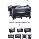 Tommybaby Tedy Anne Yanı Oyun Parkı Beşik Tekerlekli Alüminyum Malzeme ile 70 x 110 cm Kullanışlı - Antrasit