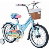 Tommybike 16 Jant Bisiklet Hawaii Hasır Sepetli, Deri Elcikli Çocuk Bisikleti, 4-6 Yaş Çocuk Bisikleti - Bebe Mavisi