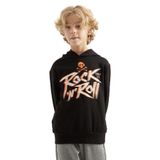 Tommylife 11002 Siyah Yazı Baskılı Kanguru Cepli Kapüşonlu Standart Kalıp Erkek Çocuk Sweatshirt