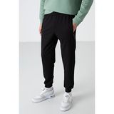 Tommylife 84587 Siyah Air Baskılı Fermuar Cepli Standart Kalıp Jogger Erkek Eşofman Altı