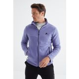 Tommylife 88134 Açık Eflatun Fermuarlı Dik Yaka Standart Kalıp Erkek Sweatshirt Polar