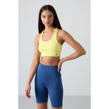 Tommylife 97120 Limon Sırt Detaylı Dar Kalıp U Yaka Kadın Spor Büstiyer
