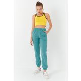 Tommylife 97162 Sarı Kadın Basic Sıfır Kol Dar Kalıp U Yaka Crop Top Bluz