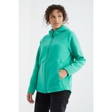 Tommylife 97233 Koyu Bej Kapüşonlu Fermuarlı Rahat Form Kadın Polar Sweatshirt
