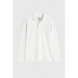 Tommylife Beyaz Polo Yaka Basic Uzun Kollu Erkek Çocuk T-shirt - 11170 Beyaz