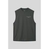 TOMMYLIFE Beyaz Rahat Form Baskılı Spor Performans Kolsuz Erkek Atlet - 88502