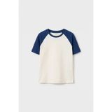 TOMMYLIFE Ekru-Haki Standart Fit Reglan Kollu Kız Çocuk T-Shirt - 75180