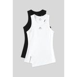 TOMMYLIFE Standart Kalıp O Yaka 2li Paket Beyaz-Neon Yeşil Kadın Spor Atlet - 97256