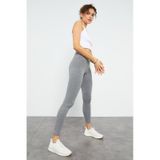 Tommylife Tommy Life Grı Mlnj Yüksek Bel Toparlayıcı Slim Fit Dar Paça Kadın Tayt - 94011 Grimelanj