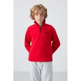Tommylife Tommy Life Kırmızı Kalın Yumuşak Dokulu Standart Fit Nakışlı Polar Erkek Çocuk Sweatshirt - 11221 Kırmızı