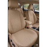 Tomoni Seat Ateca Uyumlu Kaydırmaz Tabanlı Oto Koltuk Minder Seti - 5 Li Full Set-Sünger Destekli- Kapitoneli- Terletmez Kumaş-Pratik Kurulum Bej