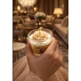 Tomris Hatun Gleam Serisi, Altın Parıltılı Şakayık Mum, Soya - Jel Wax Mum - Beyaz - Gold