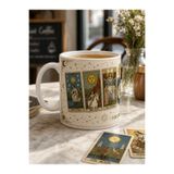 Tomris Hatun Tarot Kart Temalı, Çift Taraflı Süblimasyon Baskı Kupa, Hediyelik, Kahve Kupası
