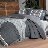 Tomris King Size (Battal Boy) %100 Pamuk Flanel (Pazen) Nevresim Takımı Gri - 240 x 220 cm