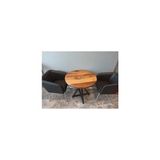 Tomrux Doğal Ceviz Ağacı Kütük Yuvarlak Kafe Masası (75 cm Çap) - Kahverengi