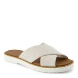 TOMS Bayan Mae Crossover Düz Sandalet, Doğal, 6.5