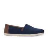 TOMS Erkek Espadrilles, deniz mavisi spor ayakkabı, Lacivert fırçalanmış fitilli kumaş sentetik, 43 EU