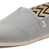 TOMS Erkekler Alpargata Slip-On Loafer Çevre Dostu Geri Dönüşümlü Pamuk Tuval, Elastik Gore, Kauçuk Taban, Drizzle Gri Miras Kanvas, 42 EU