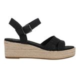 TOMS Kadın Audrey Espadrille Atletik Sandalet Günlük Orta Topuk 2-3 inç, Siyah, 6.5