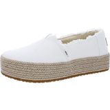 Toms Kadın Valencia Platformu Espadrille Spor Ayakkabıları Loafer Düz, Beyaz, 37 EU
