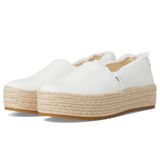 Toms Kadın Valencia Platformu Espadrille Spor Ayakkabıları Loafer Düz, Beyaz, 8.5